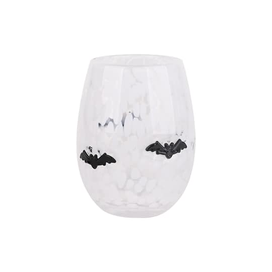 Michaels, 16oz. Confetti Bat Icon Stemless Wine Glass by Celebrate It™ – Category: Halloween Baking & Party